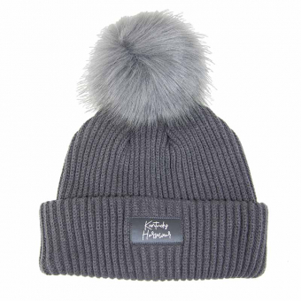 Mütze Beanie Pompom Grau