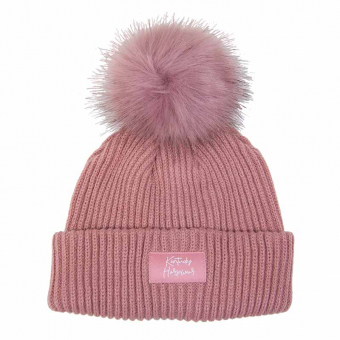 Mütze Beanie Pompom Altrosa