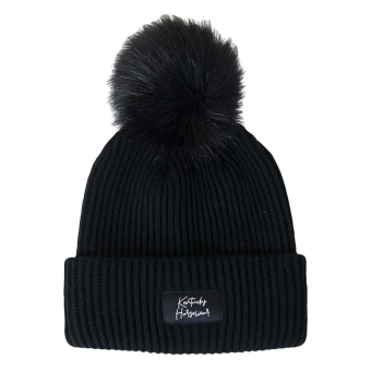 Mütze Beanie Pompom Schwarz