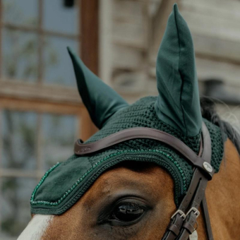 Fliegenhaube Wellington Samt Perlen Grün