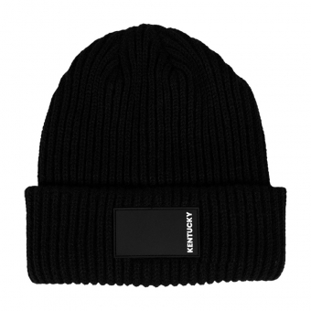 Mütze Beanie Rubber Logo Schwarz