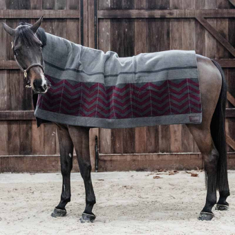 Fleece-Decke Heavy Square Fishbone Bordeaux
