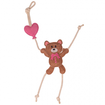 Pferdespielzeug Valentine Bear aus Leder Braun/Rosa