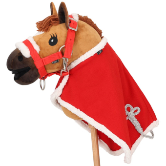Fleecedecke für Steckenpferd Christmas Rot/Weiß