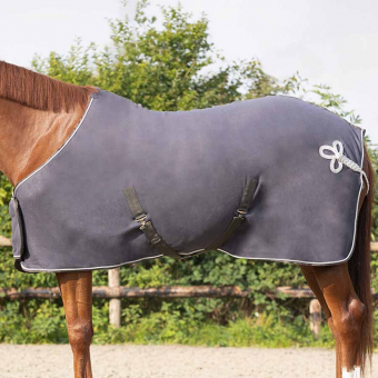 Fleecedecke Ornament Grau/Silber