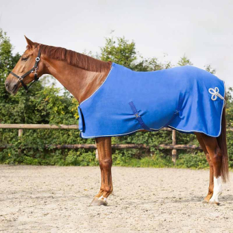 Fleecedecke Ornament Blau/Silber/Silber