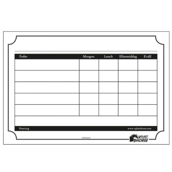 Futterplan-Tafel 20x29cm Weiß