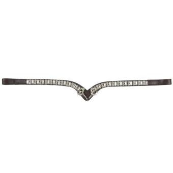 Stirnriemen HS Gebiss Strass Braun