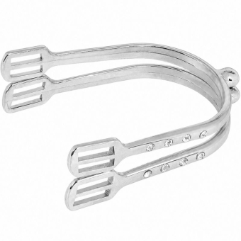 Sporen mit Riemen Crystal Weiß/Silber