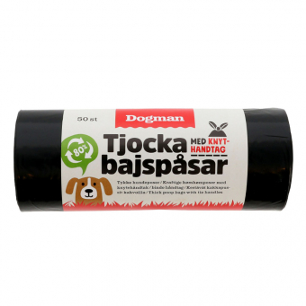Hundekotbeutel mit Griff 50 Stück Schwarz