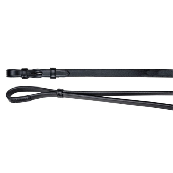 Kandarenzügel Leather 12mm Hooks Schwarz