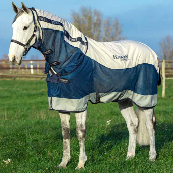 Regen-/Fliegen Decke Rambo Summer Series Marineblau/Grau