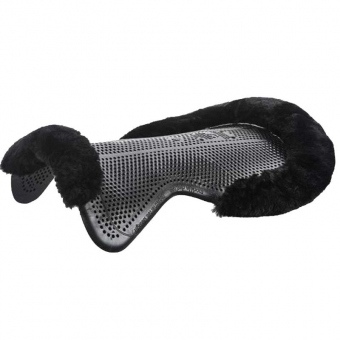 Gelpad mit Lammfell Schwarz