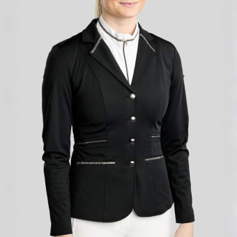 Turnierjacket MoKelly Softshell Gun Metal Crystals Schwarz