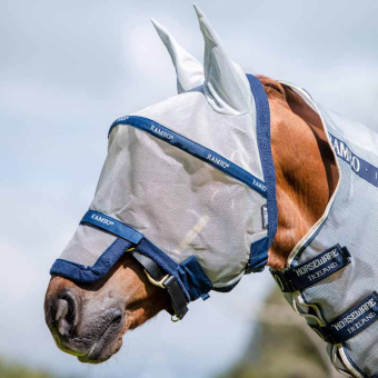 Rambo Plus Fliegenmaske Grau/Marineblau