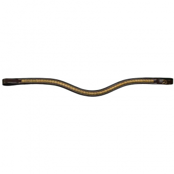 Stirnriemen V-Form Messingklinkers DC Braun