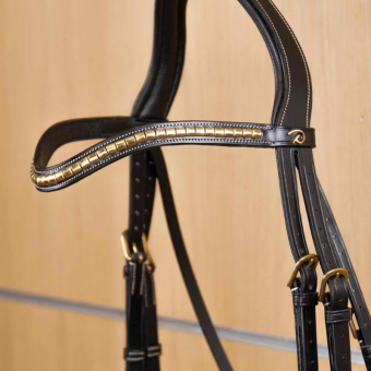 Stirnriemen V-Form Brass Clincher Dyon Collection Schwarz