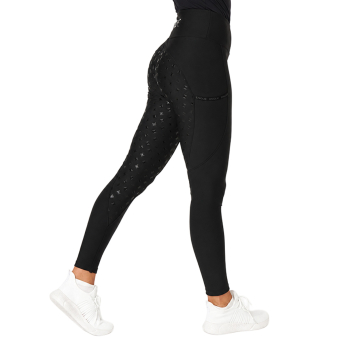 Winter-Reitleggings Signature Thermo Plus Full Grip Schwarz