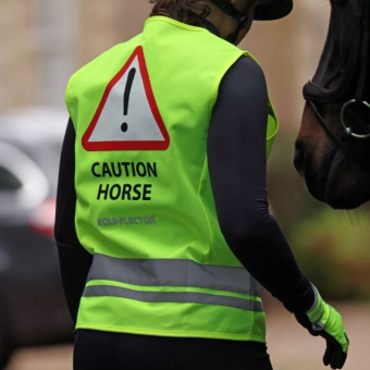 Reflektierende Weste Kinder/Junior Caution Horse Gelb