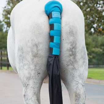 Schweifschoner mit Tasche Blau