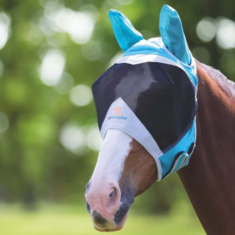 Fliegenmaske Fine Mesh mit Ohren Teal/Grau