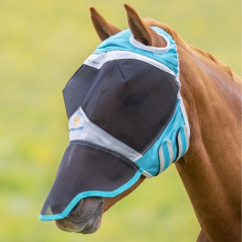 Fliegenmaske ohne Ohren mit Nase Fine Mesh Teal
