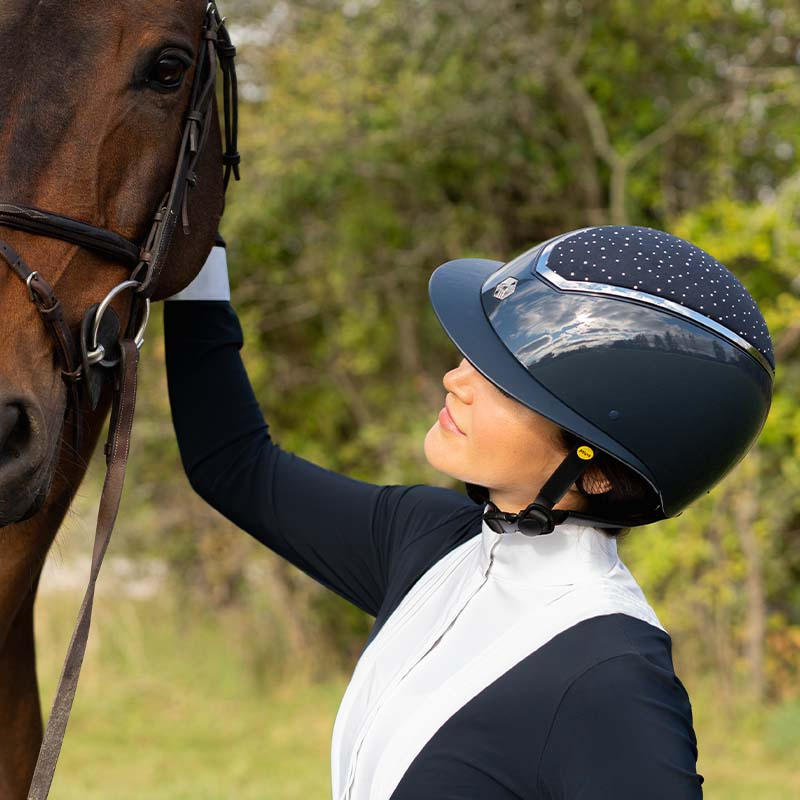 Reithelm MIPS Kylo Gloss Wide Peak Crystal Marineblau/Silber