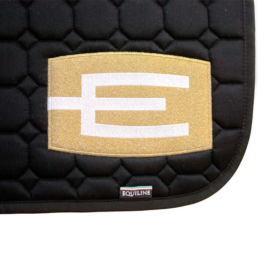 Schabracke E-Logo Schwarz Gold/Weiß