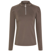 Funktions-T-Shirt Jemma 1/2 Zip Beige Funktions-T-Shirt Jemma 1/2 Zip Beige