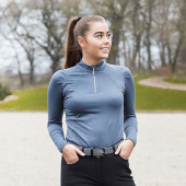 Funktions-T-Shirt Jemma 1/2 Zip Hellgrau Funktions-T-Shirt Jemma 1/2 Zip Hellgrau