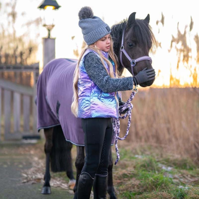 Reithandschuhe Kinder/Junior Saline Reflective Schwarz