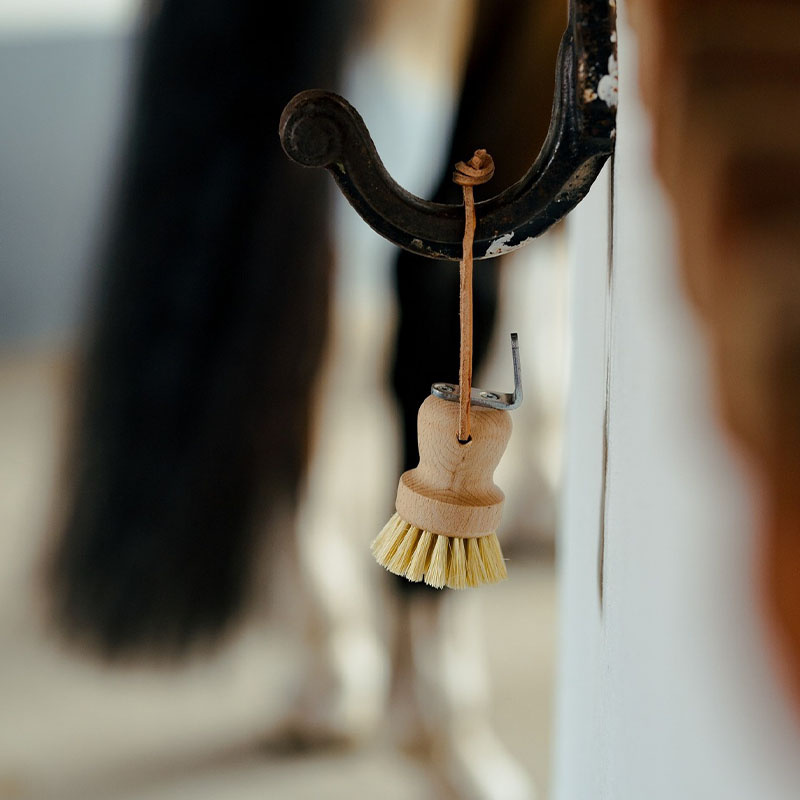 Hufgebürste mit Hufkratzer Rund Braun