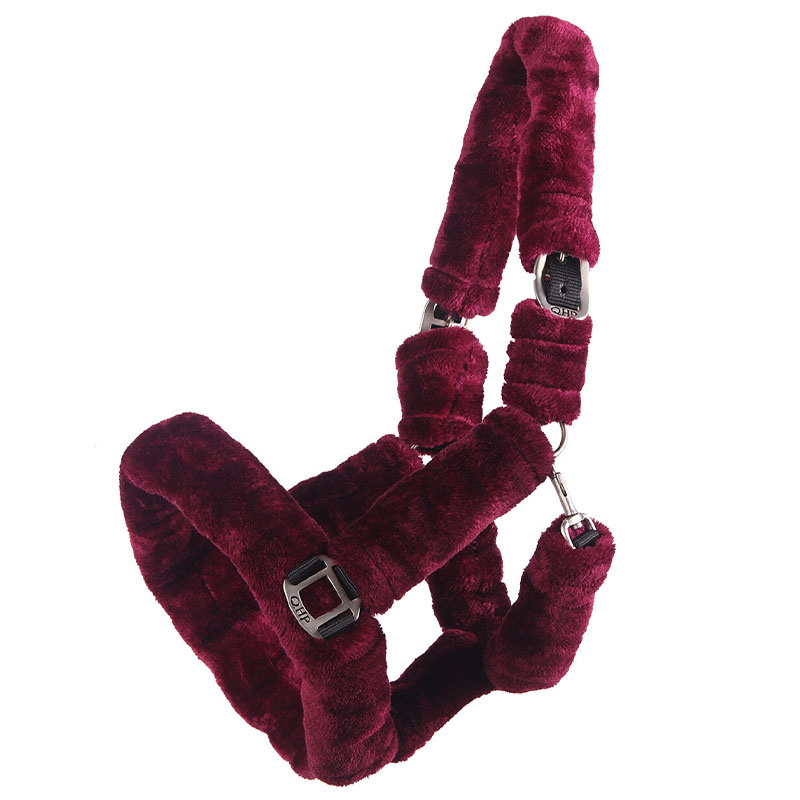 Halfter Alaska Fauxfur Weinrot