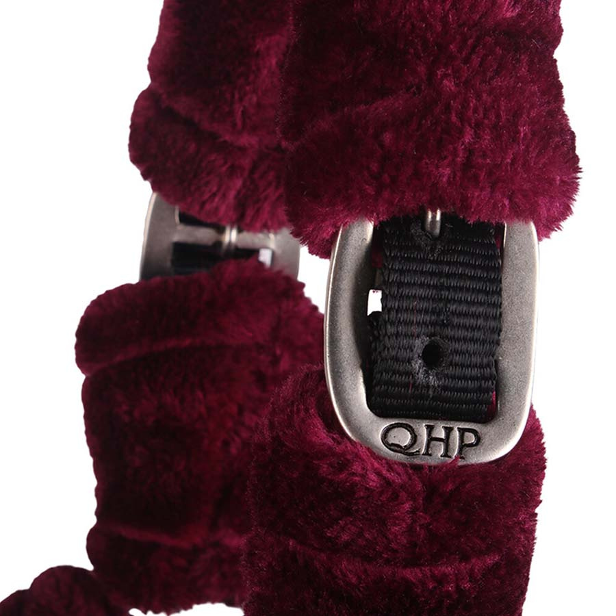 Halfter Alaska Fauxfur Weinrot