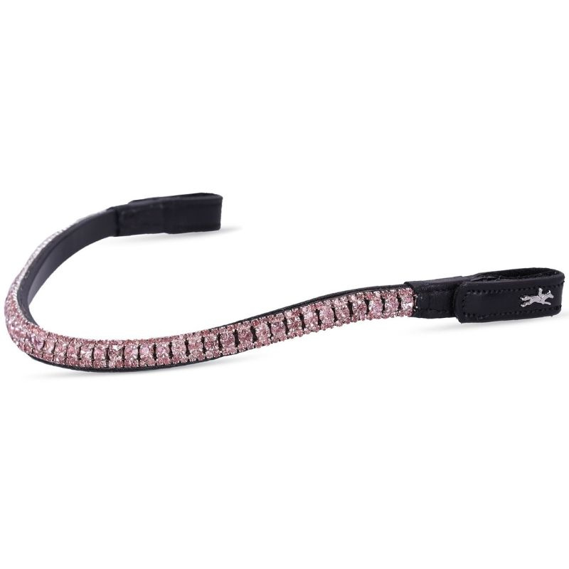 Stirnriemen Malaga Schwarz/Hellrosa