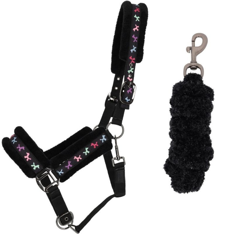 Halter und Führstrick Isalyn Unicorn Schwarz