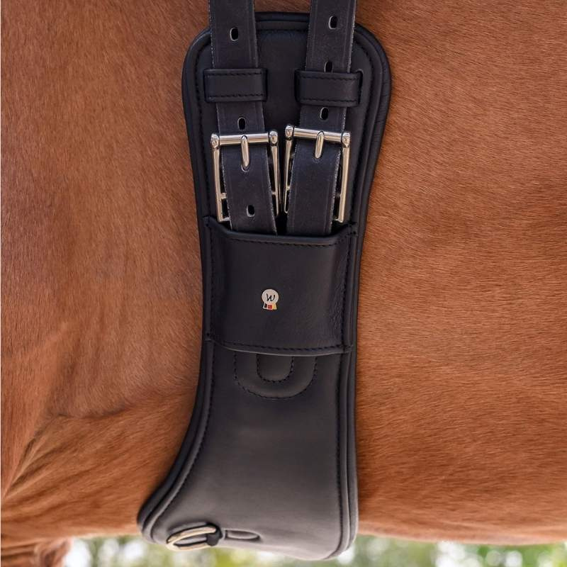 Dressurgurt Contour Half Moon Leather Schwarz