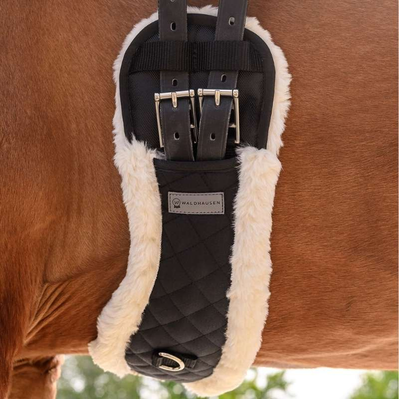 Dressurgurt Half Moon Faux Fur Schwarz/Natural