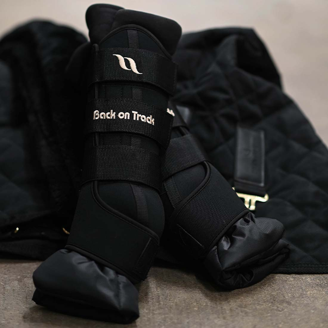 Stallgamaschen Royal Quick Wraps Deluxe Schwarz/Schwarz