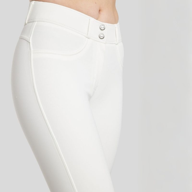 Reithose Megan Yati Full Grip Weiß