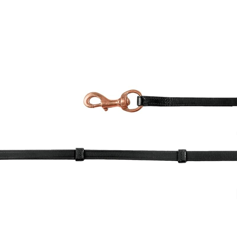 Islandzügel Snap Hook Schwarz/Roségold