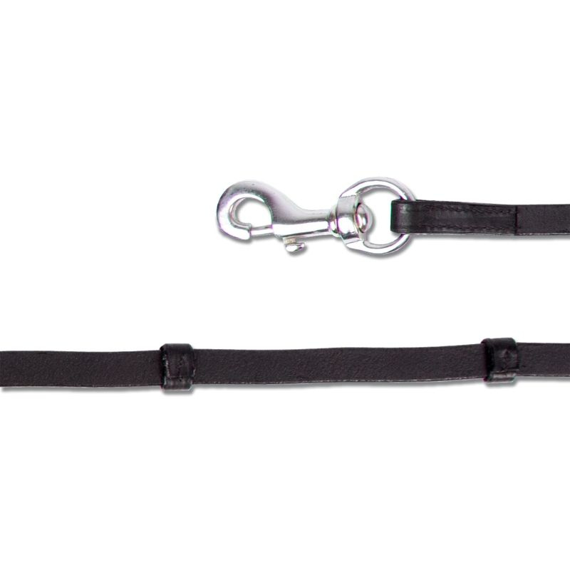 Islandzügel Snap Hook Schwarz/Silber
