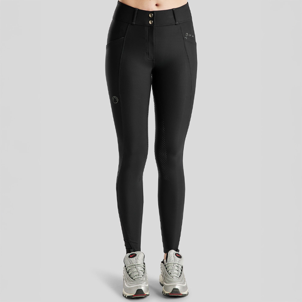 Reithose MoZida Refined Crystals Full Grip Schwarz