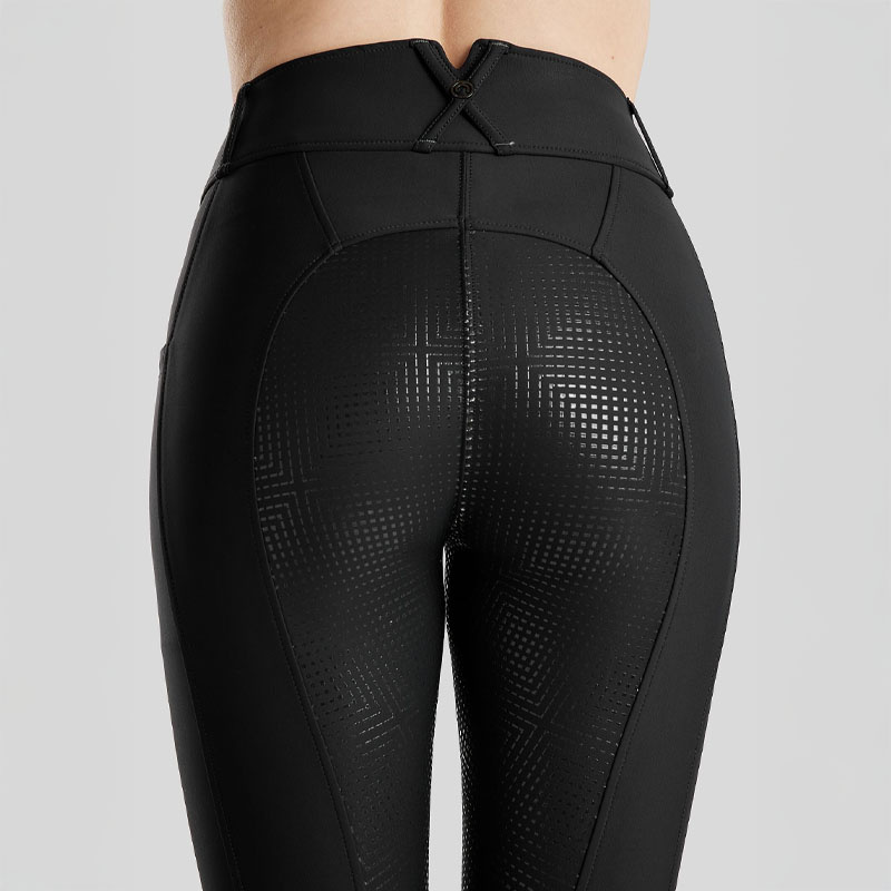 Reithose MoZida Refined Crystals Full Grip Schwarz