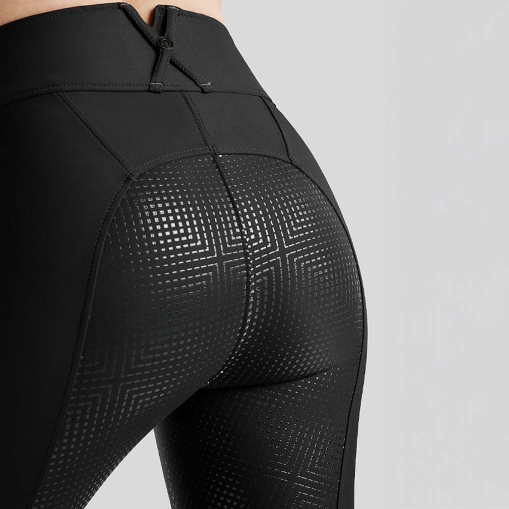 Reithose MoZida Refined Crystals Full Grip Schwarz
