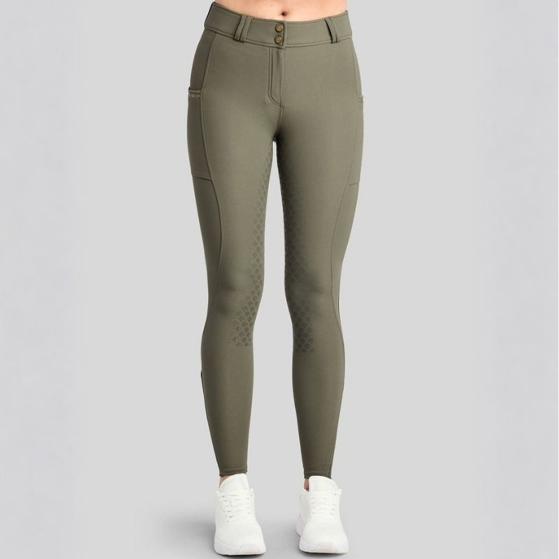 Reithose MoVeronica Crystaltape Full Grip Forest Green