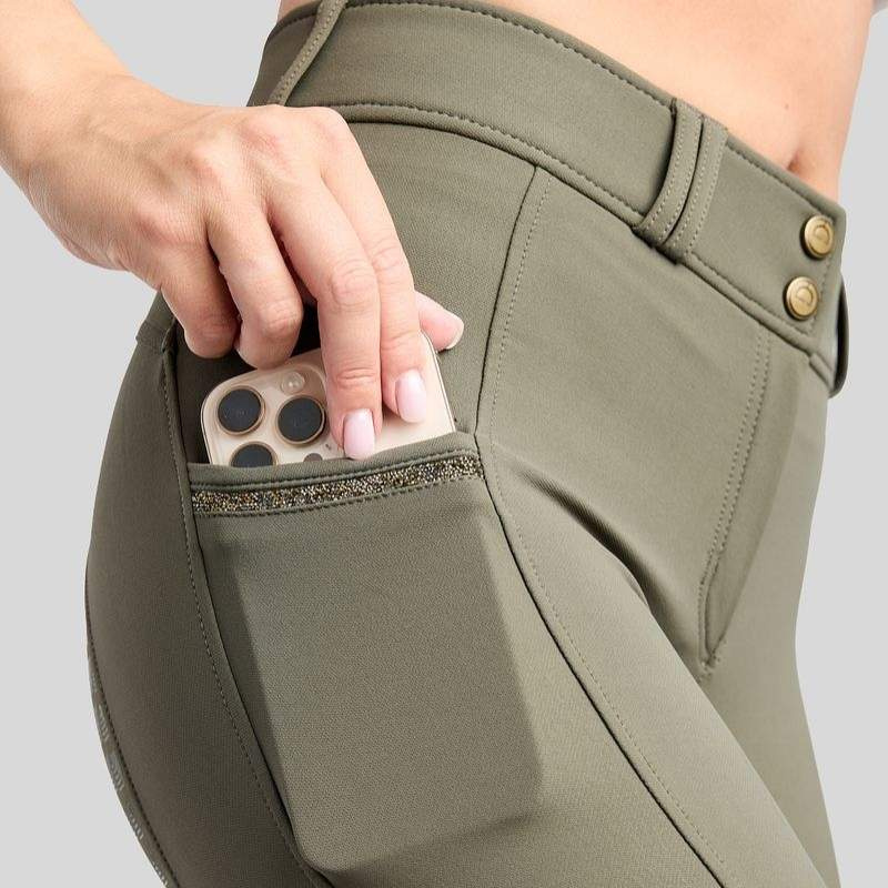 Reithose MoVeronica Crystaltape Full Grip Forest Green