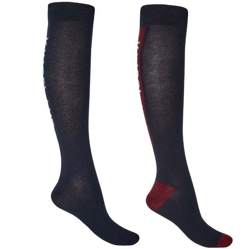 Reitsocken Classic Unisex Logo 2-pack Marineblau