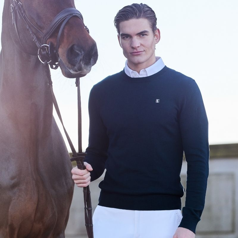 Pullover Classic Mens O-Neck Marineblau