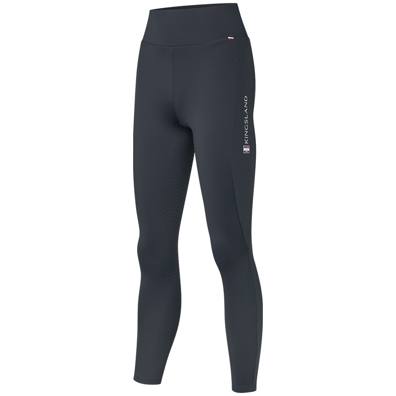 Winter-Reitleggings Classic Brushed Full Grip Marineblau